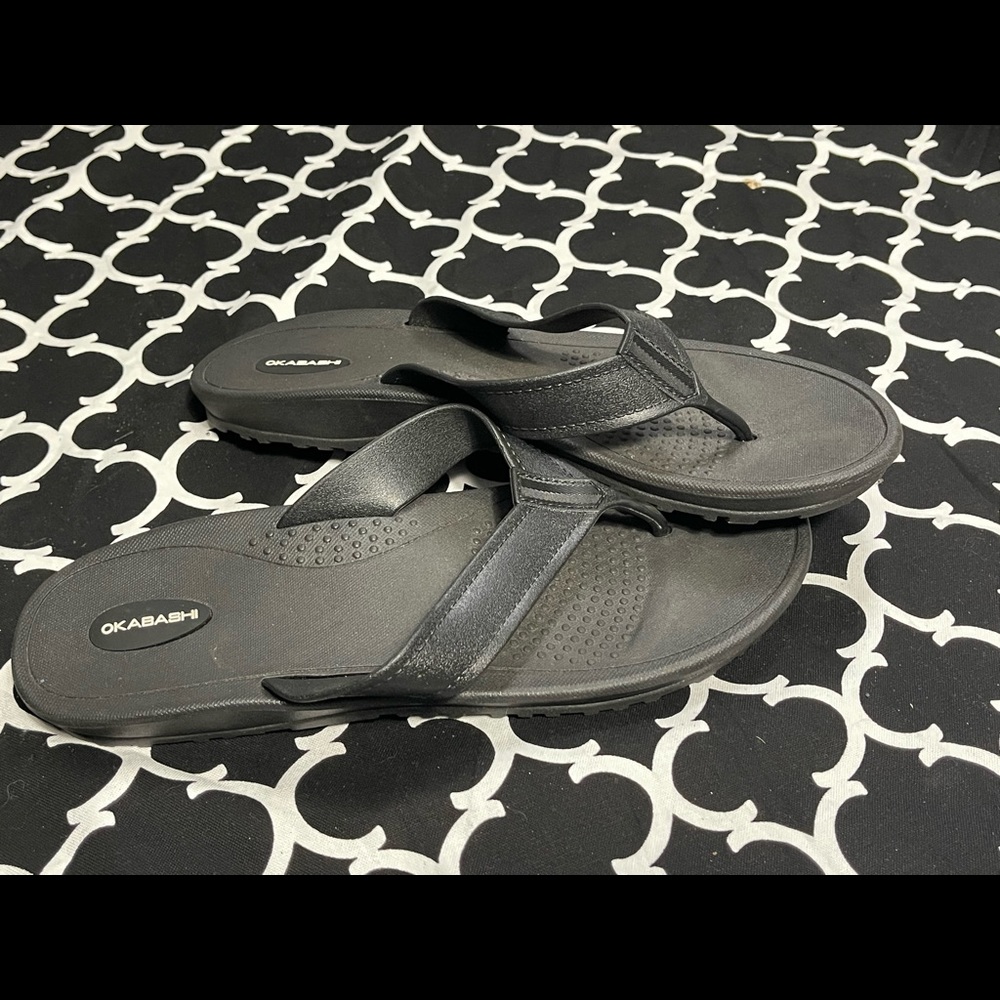Black Okabashi Women Flip Flops
